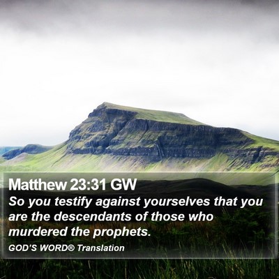 Matthew 23:31 GW Bible Verse Image
