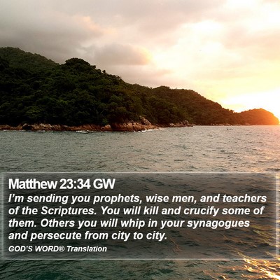 Matthew 23:34 GW Bible Verse Image