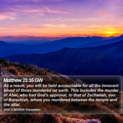 Matthew 23:35 GW Bible Verse Image