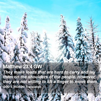 Matthew 23:4 GW Bible Verse Image