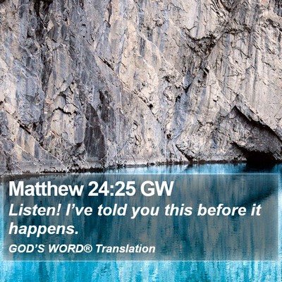 Matthew 24:25 GW Bible Verse Image