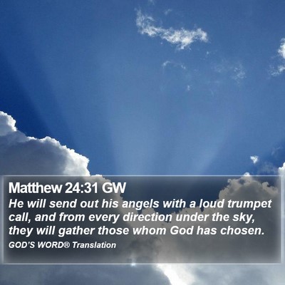 Matthew 24:31 GW Bible Verse Image