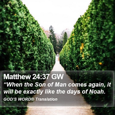 Matthew 24:37 GW Bible Verse Image