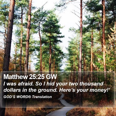 Matthew 25:25 GW Bible Verse Image