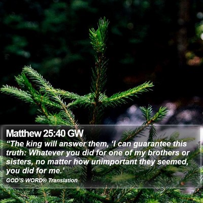 Matthew 25:40 GW Bible Verse Image