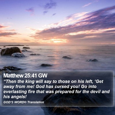Matthew 25:41 GW Bible Verse Image