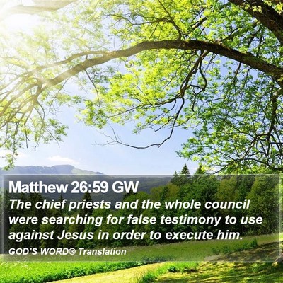 Matthew 26:59 GW Bible Verse Image