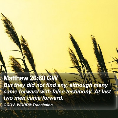 Matthew 26:60 GW Bible Verse Image