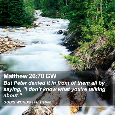 Matthew 26:70 GW Bible Verse Image