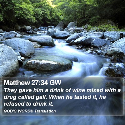 Matthew 27:34 GW Bible Verse Image