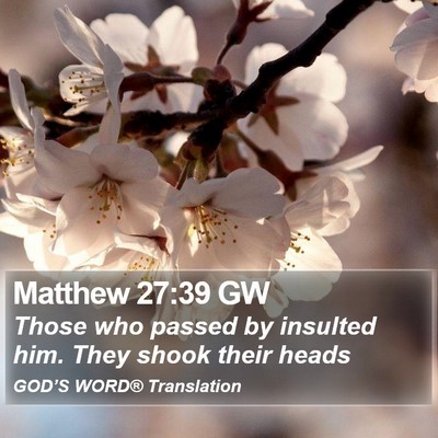 Matthew 27:39 GW Bible Verse Image