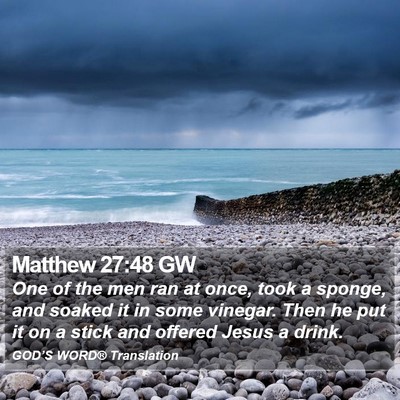 Matthew 27:48 GW Bible Verse Image