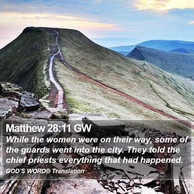 Matthew 28:11 GW Bible Verse Image
