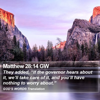 Matthew 28:14 GW Bible Verse Image