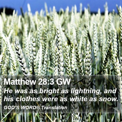 Matthew 28:3 GW Bible Verse Image