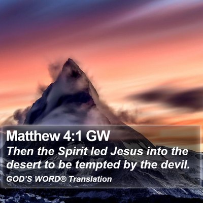 Matthew 4:1 GW Bible Verse Image