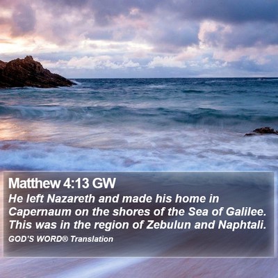 Matthew 4:13 GW Bible Verse Image