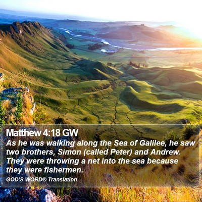 Matthew 4:18 GW Bible Verse Image