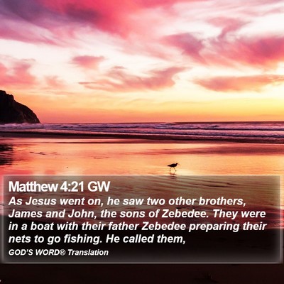 Matthew 4:21 GW Bible Verse Image