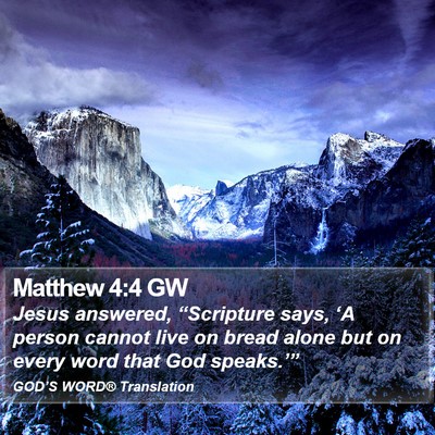 Matthew 4:4 GW Bible Verse Image