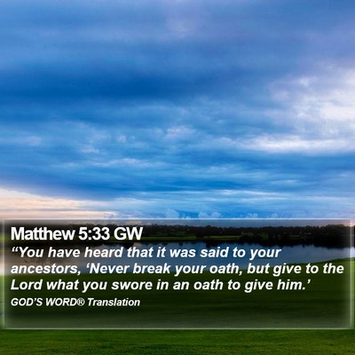 Matthew 5:33 GW Bible Verse Image
