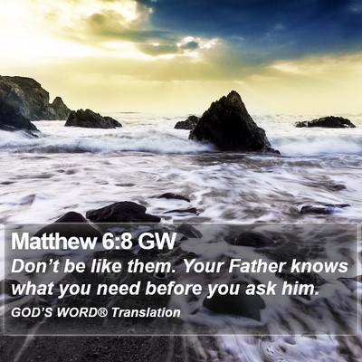 Matthew 6:8 GW Bible Verse Image