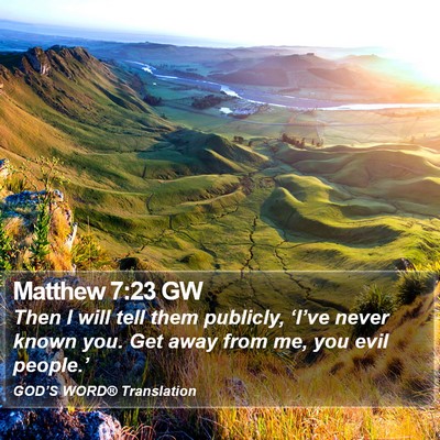 Matthew 7:23 GW Bible Verse Image