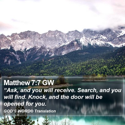 Matthew 7:7 GW Bible Verse Image