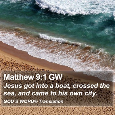 Matthew 9:1 GW Bible Verse Image