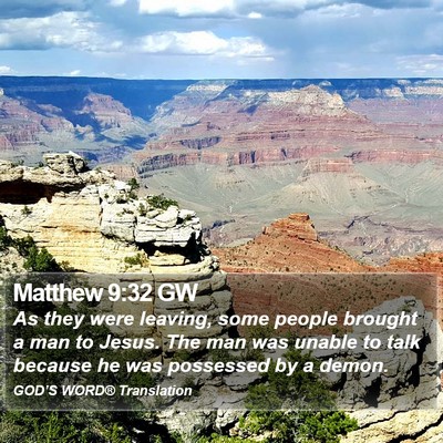 Matthew 9:32 GW Bible Verse Image