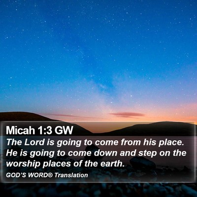 Micah 1:3 GW Bible Verse Image