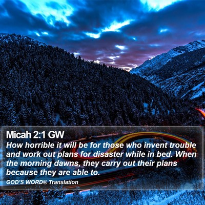 Micah 2:1 GW Bible Verse Image