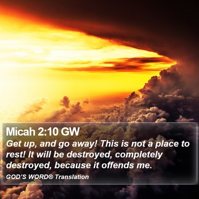 Micah 2:10 GW Bible Verse Image