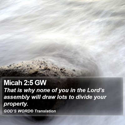 Micah 2:5 GW Bible Verse Image