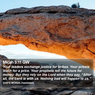 Micah 3:11 GW Bible Verse Image