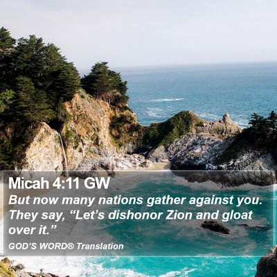 Micah 4:11 GW Bible Verse Image
