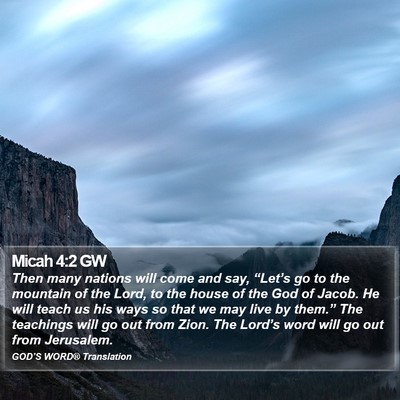 Micah 4:2 GW Bible Verse Image