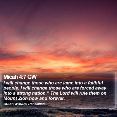 Micah 4:7 GW Bible Verse Image