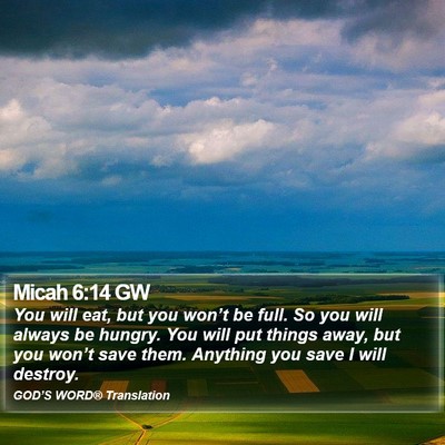 Micah 6:14 GW Bible Verse Image