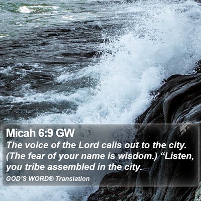 Micah 6:9 GW Bible Verse Image