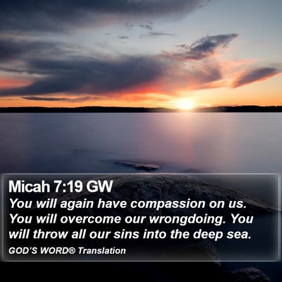 Micah 7:19 GW Bible Verse Image