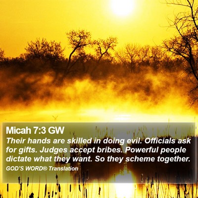 Micah 7:3 GW Bible Verse Image