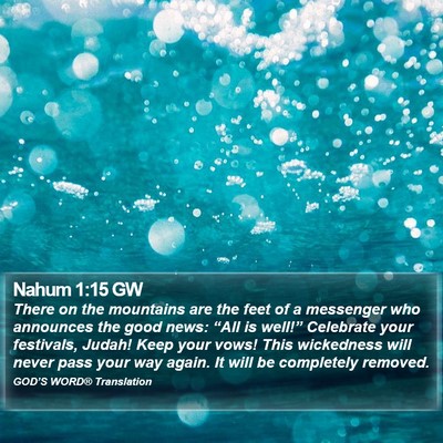 Nahum 1:15 GW Bible Verse Image