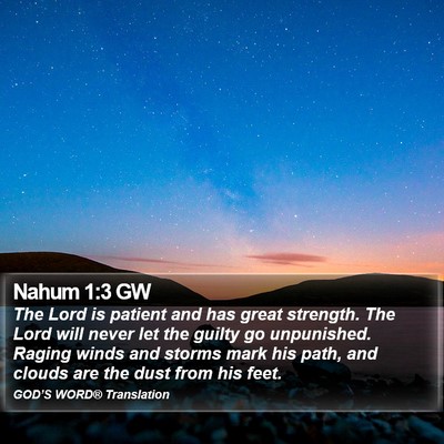 Nahum 1:3 GW Bible Verse Image