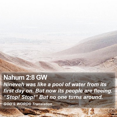 Nahum 2:8 GW Bible Verse Image