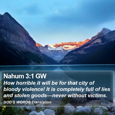 Nahum 3:1 GW Bible Verse Image