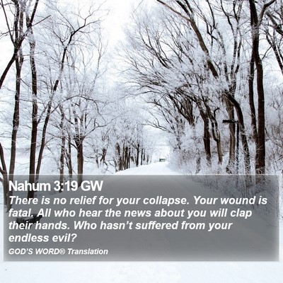 Nahum 3:19 GW Bible Verse Image