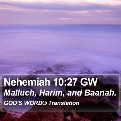 Nehemiah 10:27 GW Bible Verse Image