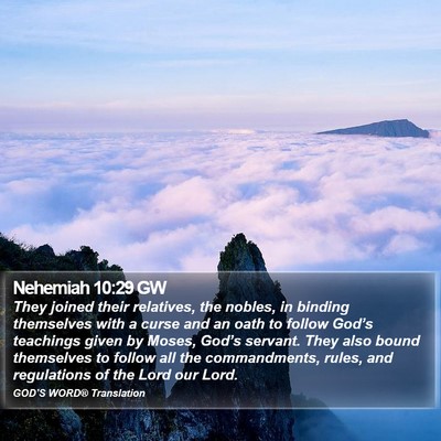 Nehemiah 10:29 GW Bible Verse Image