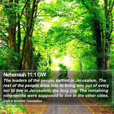 Nehemiah 11:1 GW Bible Verse Image